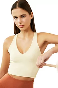 Trendyol Damski regularny krój, okrągły dekolt, tkany biustonosz sportowy, beżowy, L, BEŻOWY, L - Biustonosze - miniaturka - grafika 1