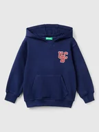 Bluzy damskie - Benetton Bluza w kolorze granatowym - miniaturka - grafika 1