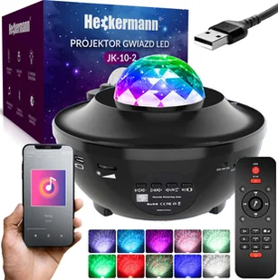 Projektor LED lampka nocna Heckermann JK-10-2 Gwiazdy - Lampy stojące - miniaturka - grafika 1
