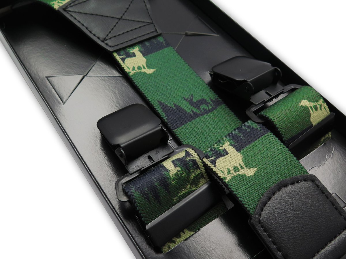 Zielone szelki męskie w jelenie SZ156