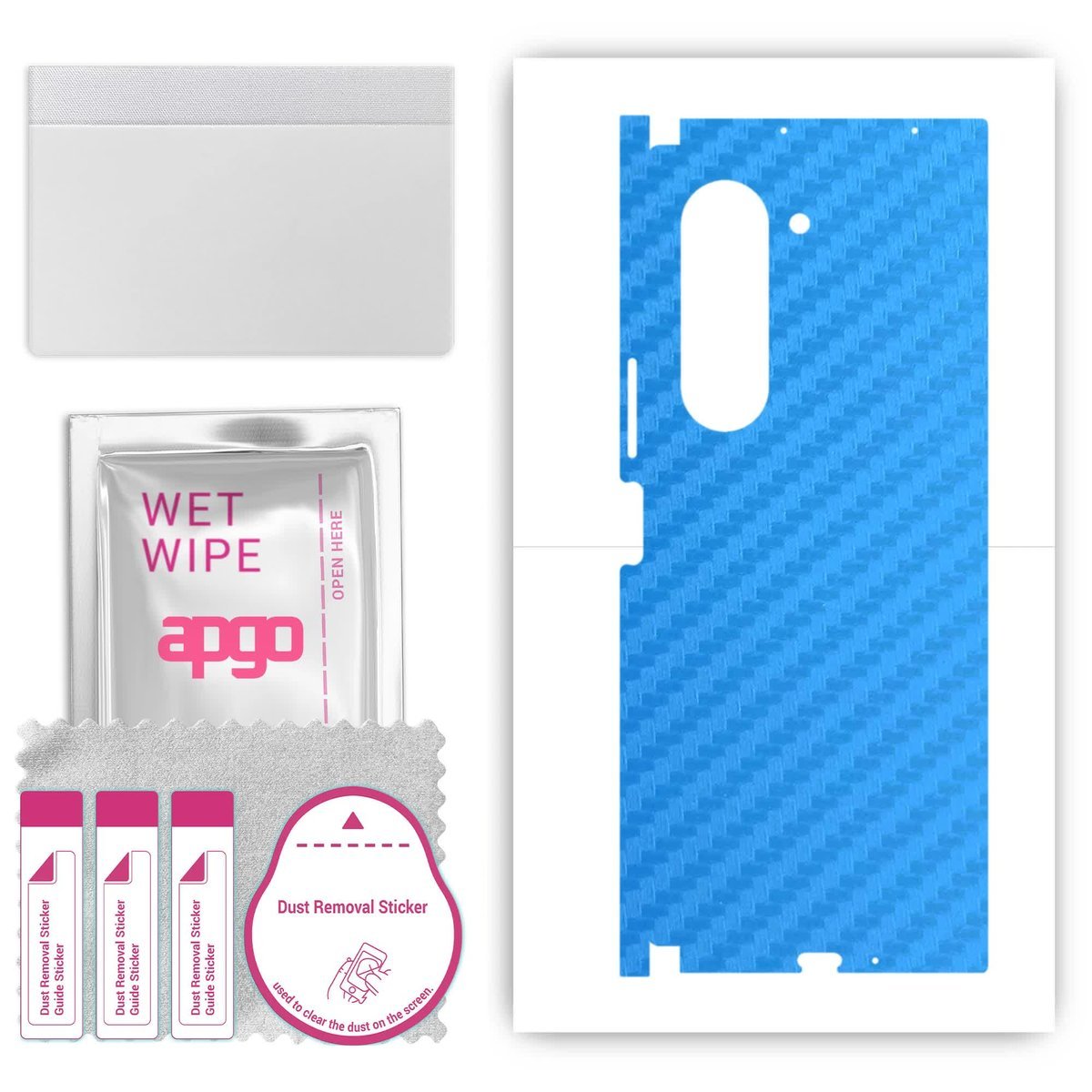 Folia naklejka skórka strukturalna na TYŁ+BOKI do Samsung Galaxy Z Fold 6 - Carbon Niebieski - apgo SKINS