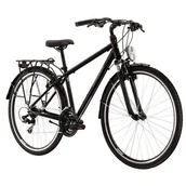 Rowery - Rower trekkingowy KROSS Trans 1.0 M23 28 cali męski Czarno-szary - miniaturka - grafika 1