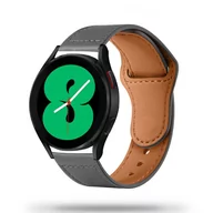 Akcesoria do smartwatchy - Skórzana bransoleta Galaxy Watch 4/5/Classic/5 Pro/6/6 Classic szara - miniaturka - grafika 1