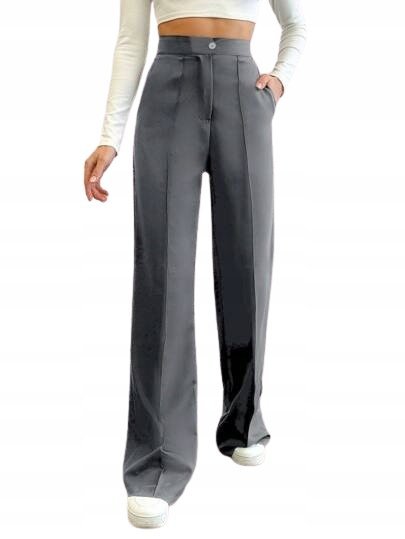 SHEIN DAMSKIE SZARE SPODNIE DLA WYSOKICH ELEGANCKIE L 1ED