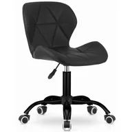Fotele i krzesła biurowe - Czarny fotel obrotowy z ekoskóry do biurka - Renes 6X - miniaturka - grafika 1