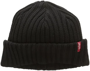 Levi'S Uniseks Ribbed Beanie Czapka Zimowa, Czarny - Czapki damskie - miniaturka - grafika 1