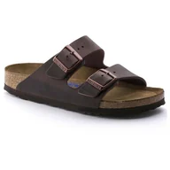 Klapki i japonki damskie - Klapki damskie Birkenstock Arizona Soft Footbed Oiled Leather Habana narrow wąskie (0452763) - miniaturka - grafika 1