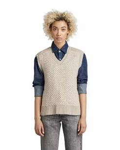 G-STAR RAW Damski sweter Structure Slipover Vest Loose Knit, Beżowy/khaki (Brown Rice C928-d309), L - Swetry damskie - miniaturka - grafika 1