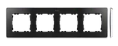 Klawisze i ramki - Ramka poczwórna Kontakt-Simon 82 8201640-241 Detail Select Metal podstawa chrom ramka grafit - miniaturka - grafika 1