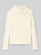 Swetry dla dziewczynek - Sweter z dzianiny z prążkowanymi wykończeniami - miniaturka - grafika 1