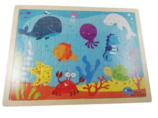 Drewniane puzzle edukacyjne ocean układanka łamigłówka - Puzzle - miniaturka - grafika 1