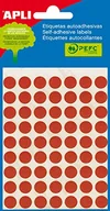 Etykiety do drukarek - APLI 2053 - Etykiety, Czerwony, średnica 10, 5 arkuszy - miniaturka - grafika 1