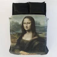 Pościel - Komplet pościeli z renesansowym obrazem Leonarda da Vinci  "Mona Lisa" - bawełna satynowa premium, 160 x 200 cm - miniaturka - grafika 1