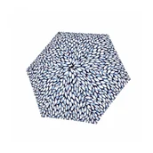 Parasole - Parasol damski Doppler Fiber Magic Leaves Blue automatyczny składany wzór - miniaturka - grafika 1