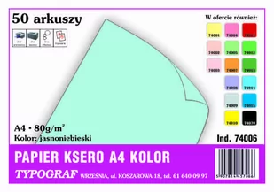 Papier kolorowy ksero Typograf A4 80 g jasnoniebieski - Papier do drukarek - miniaturka - grafika 1