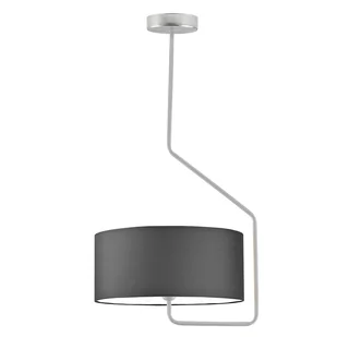 Srebrna lampa sufitowa z abażurem w kolorze grafitowym LAVRIO - Lampy sufitowe - miniaturka - grafika 1