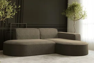 Sofa w kształcie L MODENA narożnik tkanina Neve brązowy prawy - Narożniki - miniaturka - grafika 1