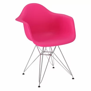 D2.Design Krzesło P018PP różowe chromowane nogi HF 48991 - Krzesła - miniaturka - grafika 1