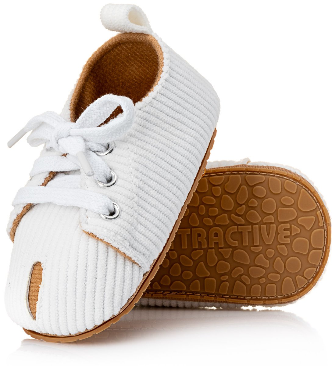 BST004 WHITE Białe buciki dziecięce do pierwszych kroków maluszka na CHRZEST roz. 21/22