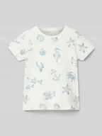 Koszulki dla chłopców - T-shirt z prążkowanym, okrągłym dekoltem model ‘FILLE’ - miniaturka - grafika 1