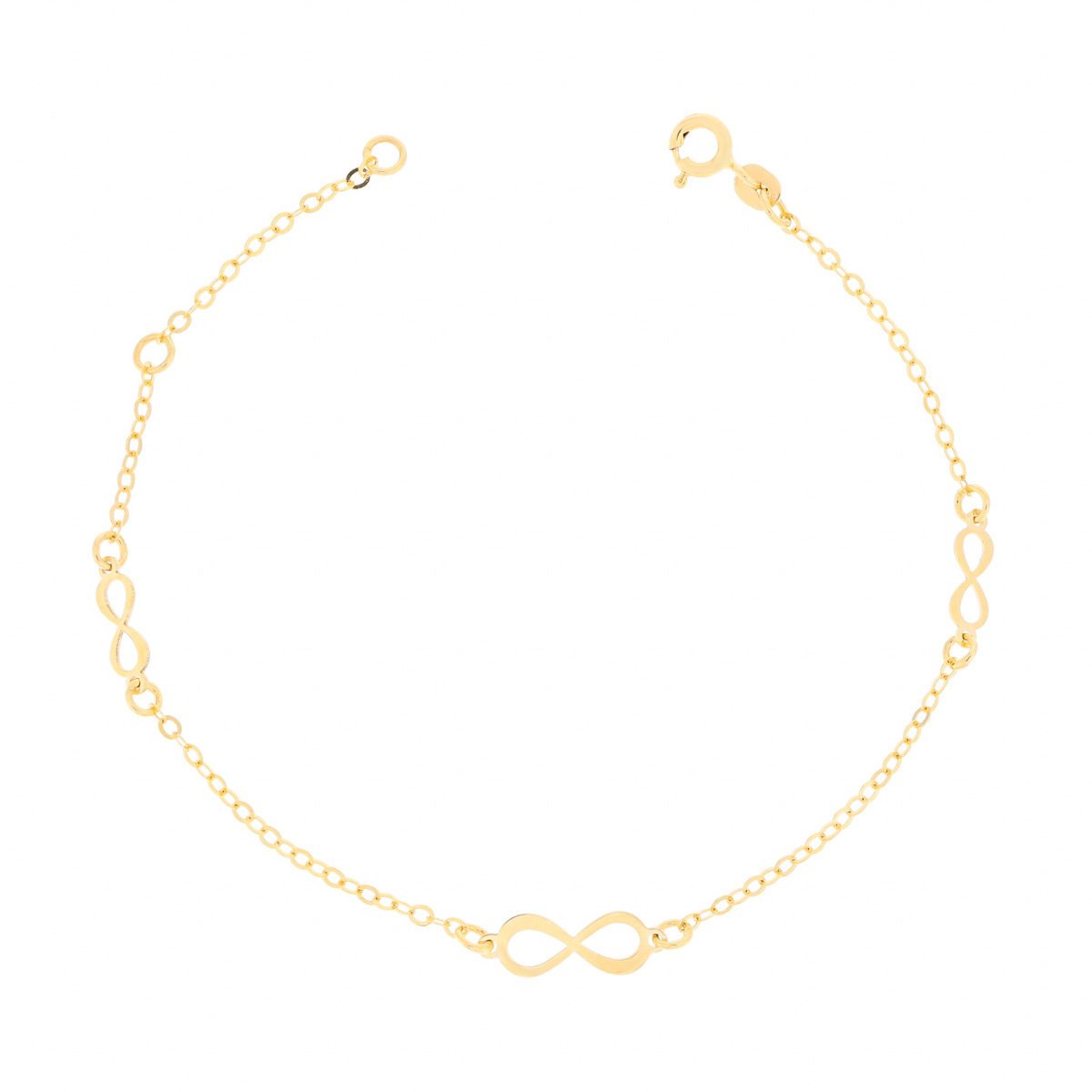 Złota bransoletka celebrytka znak nieskończoności 16+3 cm pr. 585