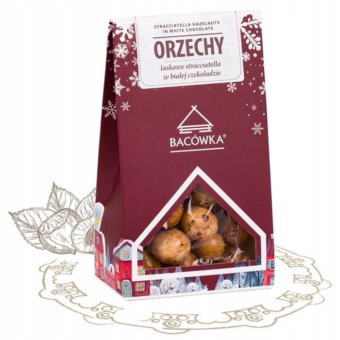 Stracciatella orzechy laskowe w białej czekoladzie 100g