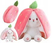 Maskotki i pluszaki - PLUSZAK MASKOTKA KRÓLIK TRUSKAWKA MARCHEWKA PRZYTULANKA ZABAWKA 3W1 PREZENT - miniaturka - grafika 1