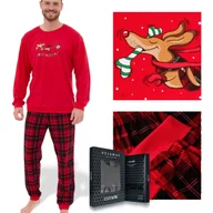 Piżamy damskie - CORNETTE Piżama Świąteczna Męska 115/255 Bawełniana Czerwona Rozmiar XL - miniaturka - grafika 1