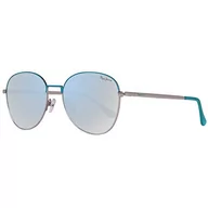 Okulary przeciwsłoneczne - Pepe Jeans PJ5136C254 okulary przeciwsłoneczne PJ5136 C2 Becca owalne okulary przeciwsłoneczne 54, srebrne - miniaturka - grafika 1