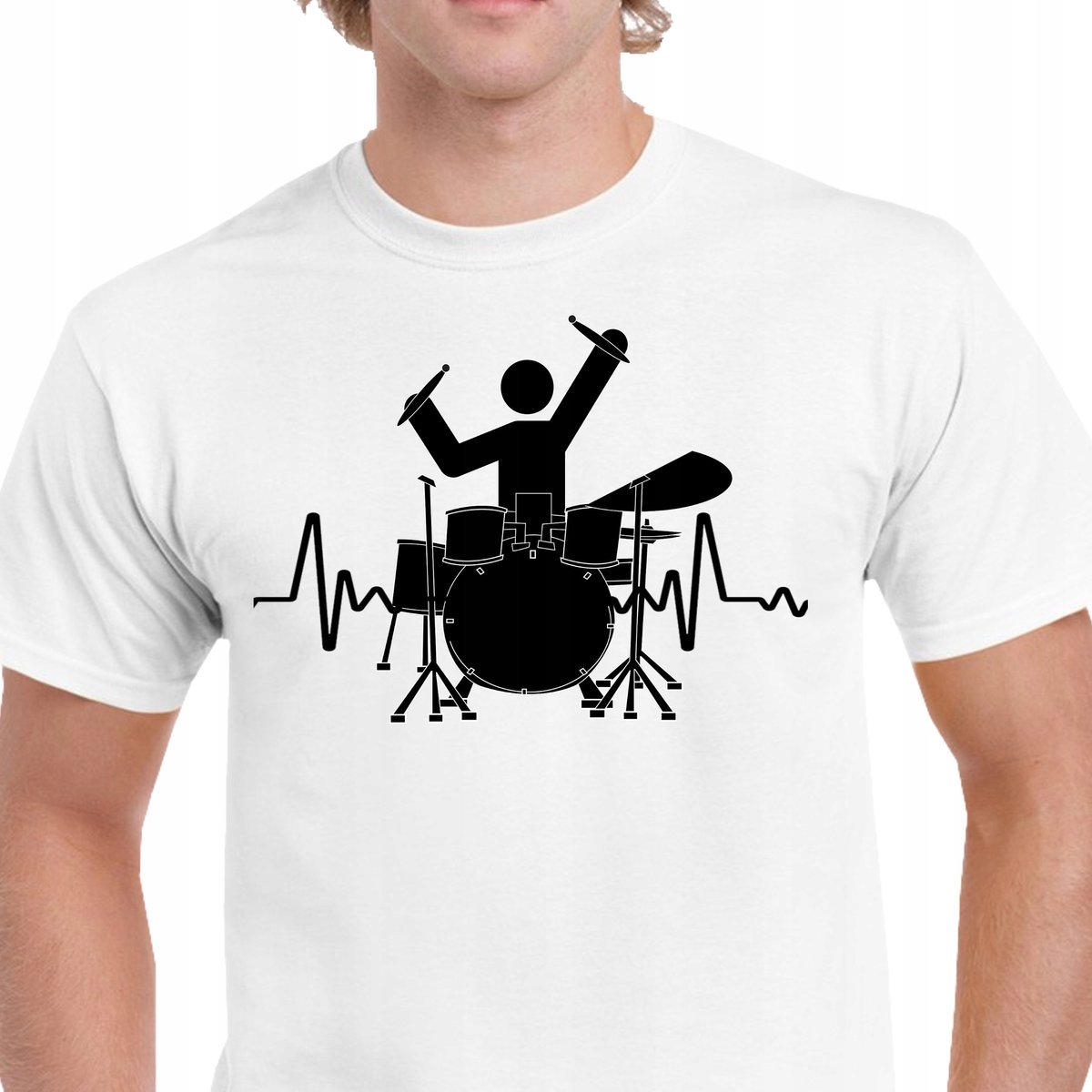 P050 Koszulka Dla Perkusisty Perkusja Muzyka Metal Muzyczna M Rock