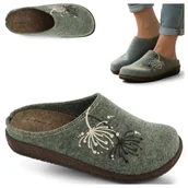 Kapcie damskie - Kapcie Domowe Ciepłe Klapki Damskie Filcowe Wygodne Befado Zielone 40 - miniaturka - grafika 1