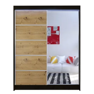 Szafa z drzwiami przesuwnymi Camino III z oświetleniem RGB, Czarny / Dąb Artisan - Szafy Szafa z drzwiami przesuwnymi Camino III z oświetleniem RGB, Czarny / Dąb Artisan - Szafy - miniaturka - grafika 1