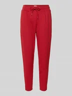 Spodnie damskie - Spodnie sportowe o skróconym kroju z elastycznym pasem - miniaturka - grafika 1