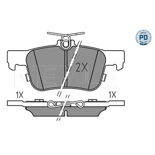Klocki hamulcowe - komplet MEYLE 025 222 3116/PD - Klocki hamulcowe - miniaturka - grafika 1
