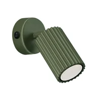 Lampy ścienne - Lampa ścienna KARBON GU10 - oliwkowy z włącznikiem, podstawa okrągła - miniaturka - grafika 1