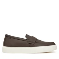 Sneakersy męskie - Sneakersy Calvin Klein Moccasin Lth Unlined HM0HM01813 Brązowy - miniaturka - grafika 1