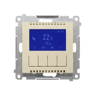 Regulatory i termostaty - Kontakt Simon Termostat programowalny z wyświetlaczem Simon 55 - szampański mat - miniaturka - grafika 1