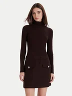 Sukienki - Morgan Sukienka dzianinowa 242-REGOYA Brązowy Slim Fit - miniaturka - grafika 1