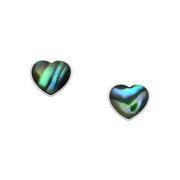 Kolczyki - Srebrne kolczyki serca z muszlą Abalon - miniaturka - grafika 1