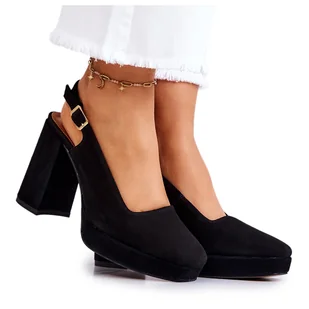 Czółenka Zamszowe Maciejka 05441-01 Czarne - Czółenka - miniaturka - grafika 1