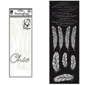 Pasmanteria - Naprasowanka welwetowa Złamana Biel Pióra 2, arkusz - miniaturka - grafika 1