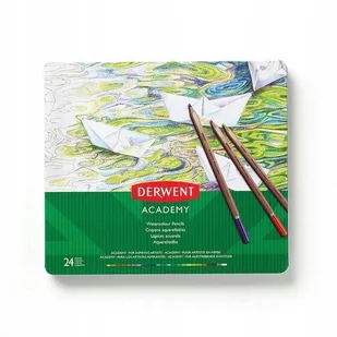 DERWENT Kredki akwarelowe 24kol metalowe opakowanie Derwent Academy 2301942 - Przybory szkolne - miniaturka - grafika 1