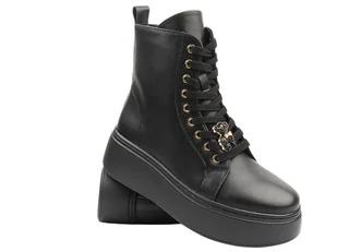 Botki damskie na platformie - Vinceza 66701, czarne - Botki damskie - miniaturka - grafika 1