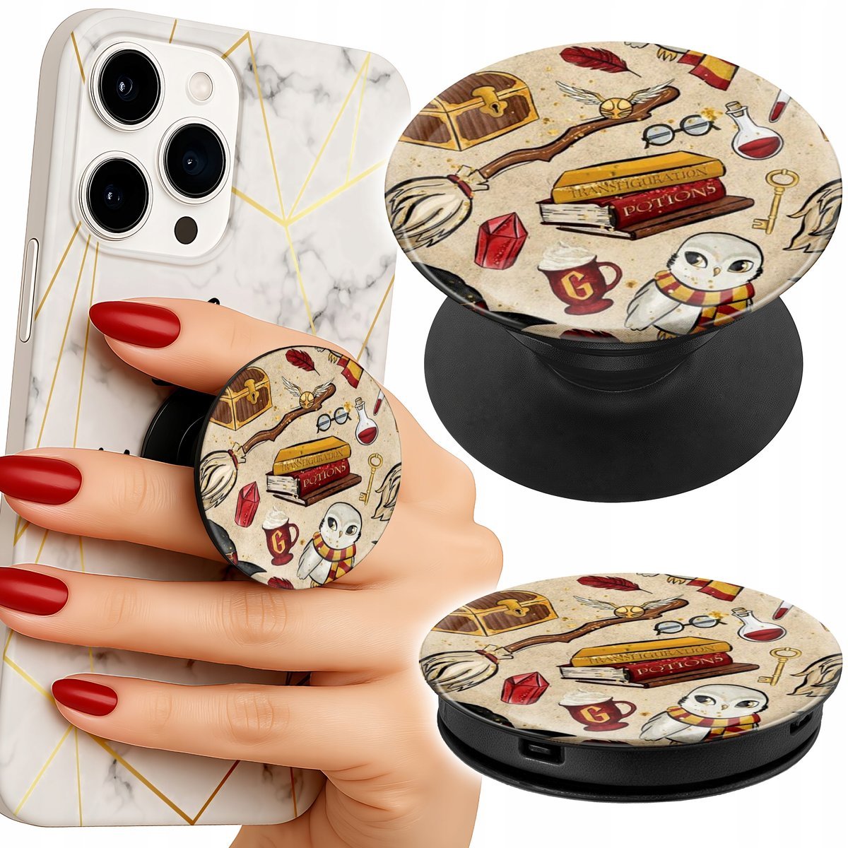 Uchwyt do telefonu Popsocket na palce/stojak DLA FANA MAGII RÓŻDŻKA ZAMEK