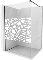 Ścianki i drzwi prysznicowe - Mexen Kioto ścianka prysznicowa Walk-in 70 x 200 cm, biały wzór 8 mm, czarna - 800-070-101-70-85 - miniaturka - grafika 1