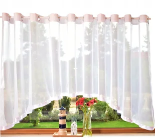 Firana przelotki łuk 400x160 cm woalowa gładka kółka - Firany - miniaturka - grafika 1