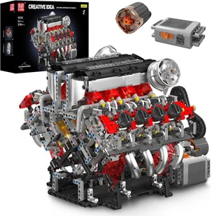 KLOCKI KONSTRUKCYJNE MOULD KING 10130 SILNIK F488 SUPERCAR V8 ENGINE 2718 EL. - Klocki - miniaturka - grafika 1