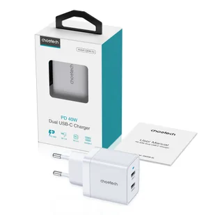 Choetech ładowarka sieciowa 2xUSB-C PD 40W biała (Q5006-EU) - Ładowarki do telefonów - miniaturka - grafika 5