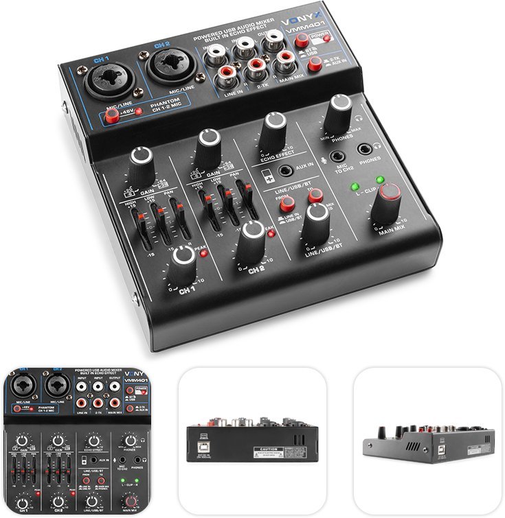 Mikser 4-kanałowy USB VMM401 Vonyx one size