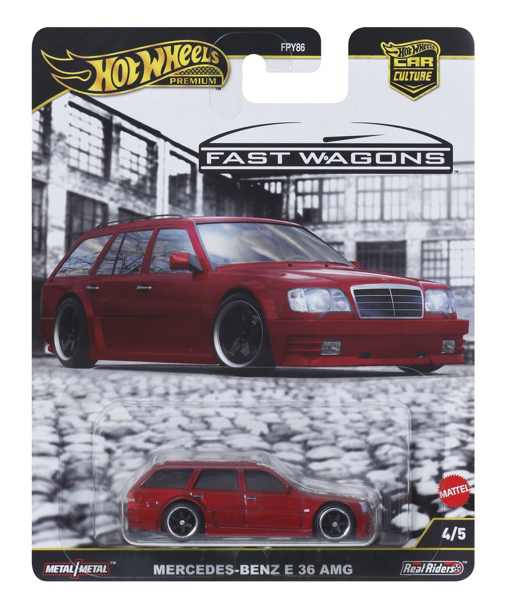 HOT WHEELS Premium Mercedes-Benz E 36 AMG Czerwony Fast Wagons Premium